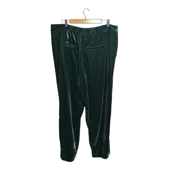 A New Day Womens Emerald Green Velvet Trouser Pants, Plus 17 - Picture 3 of 12